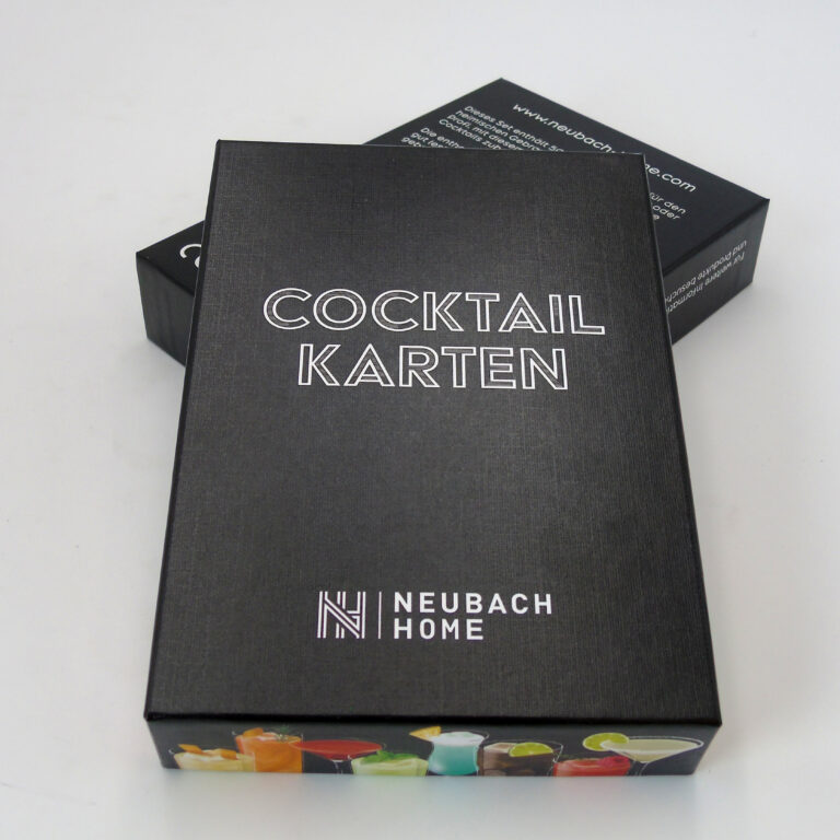 Schachtel für Cocktailkarten